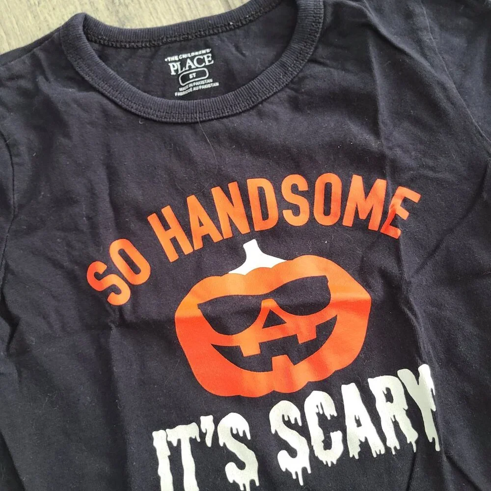 The Children’s Place Boys Halloween T-Shirt – Size 5T – “So Handsome It’s Scary”